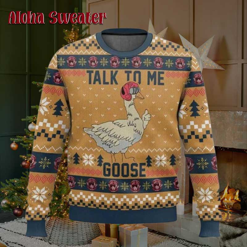 Talk To Me Goose Top Gun Ugly Christmas Sweater