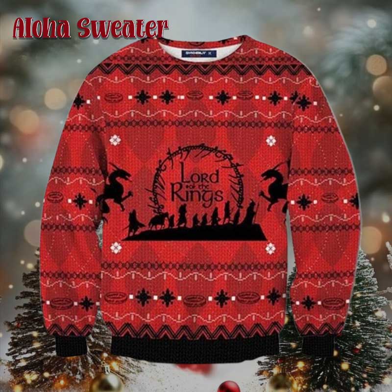 The Lord Of The Rings Logo Signature Ugly Christmas Sweater