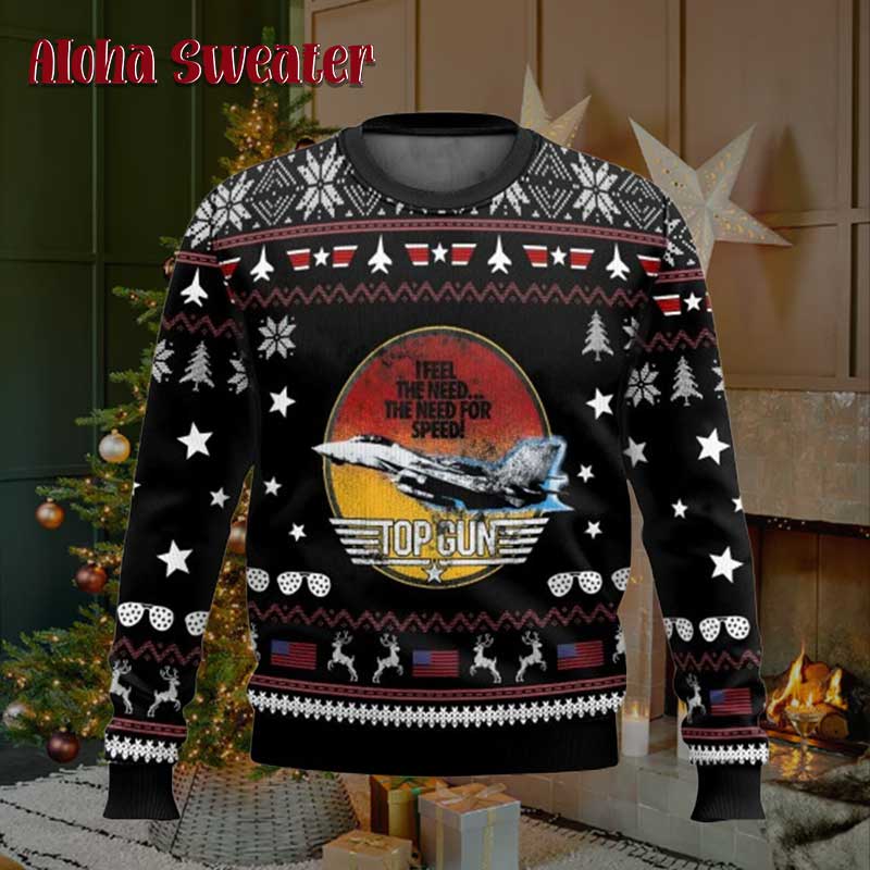 The Need For Speed Top Gun Ugly Christmas Sweater