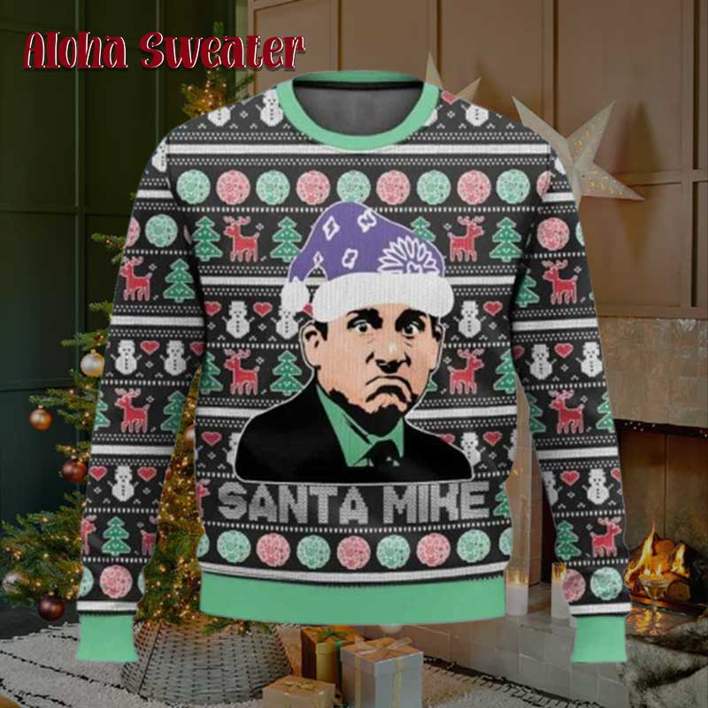 The Office Michael Scott Santa Mike Ugly Christmas Sweater