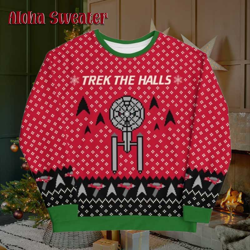 The Original Series Trek The Halls Ugly Sweater