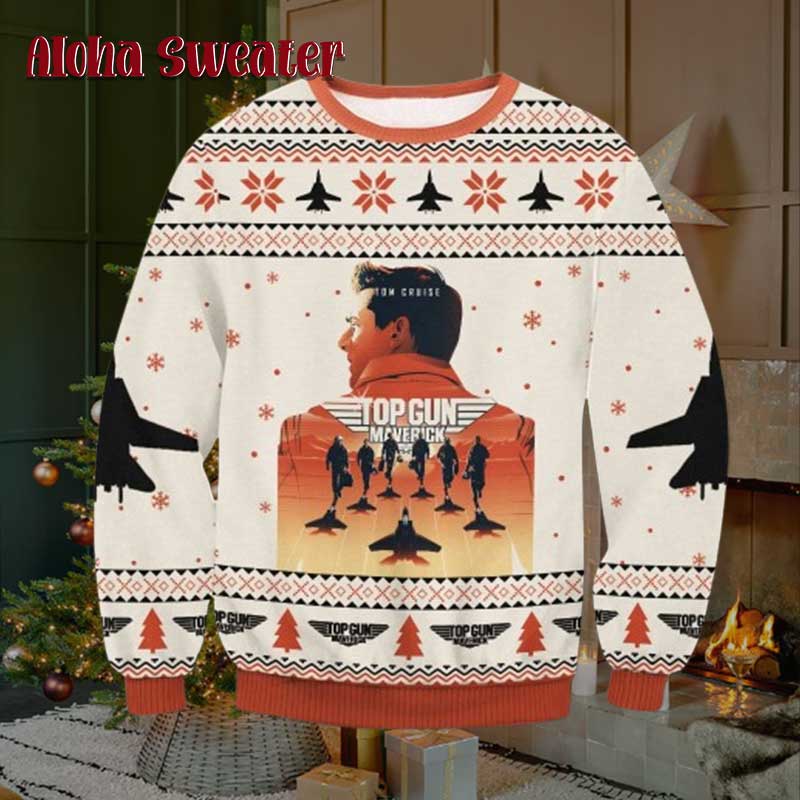 Tom Cruise Top Gun Ugly Christmas Sweater