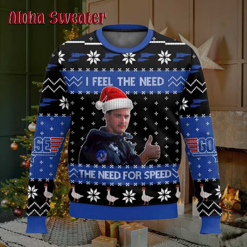 Top Gun I Feel The Need The Need For Speed Ugly Christmas Sweater