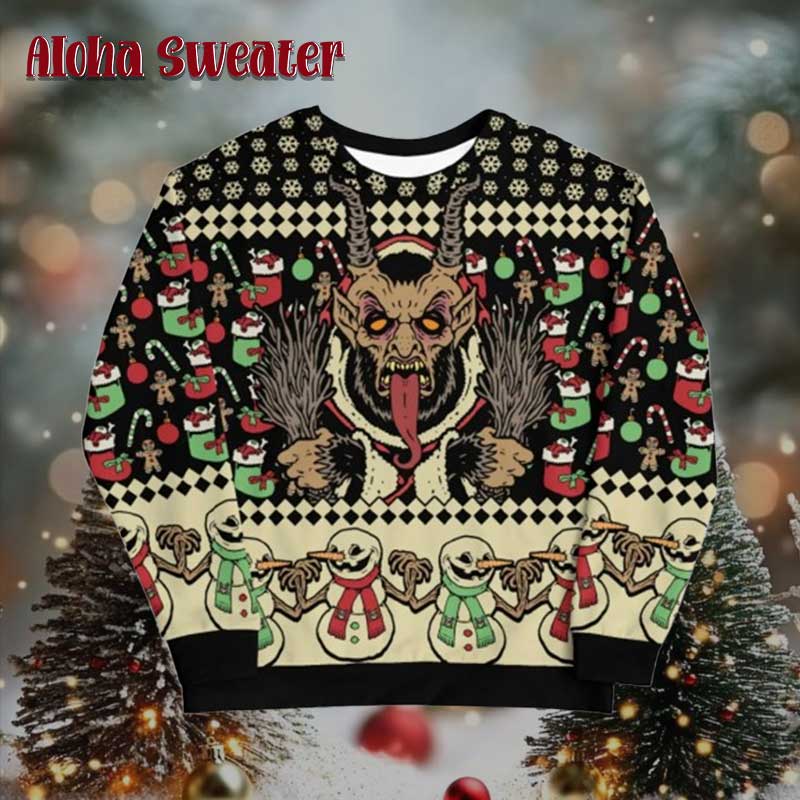 Vintage Design 90s Krampus Ugly Christmas Sweater