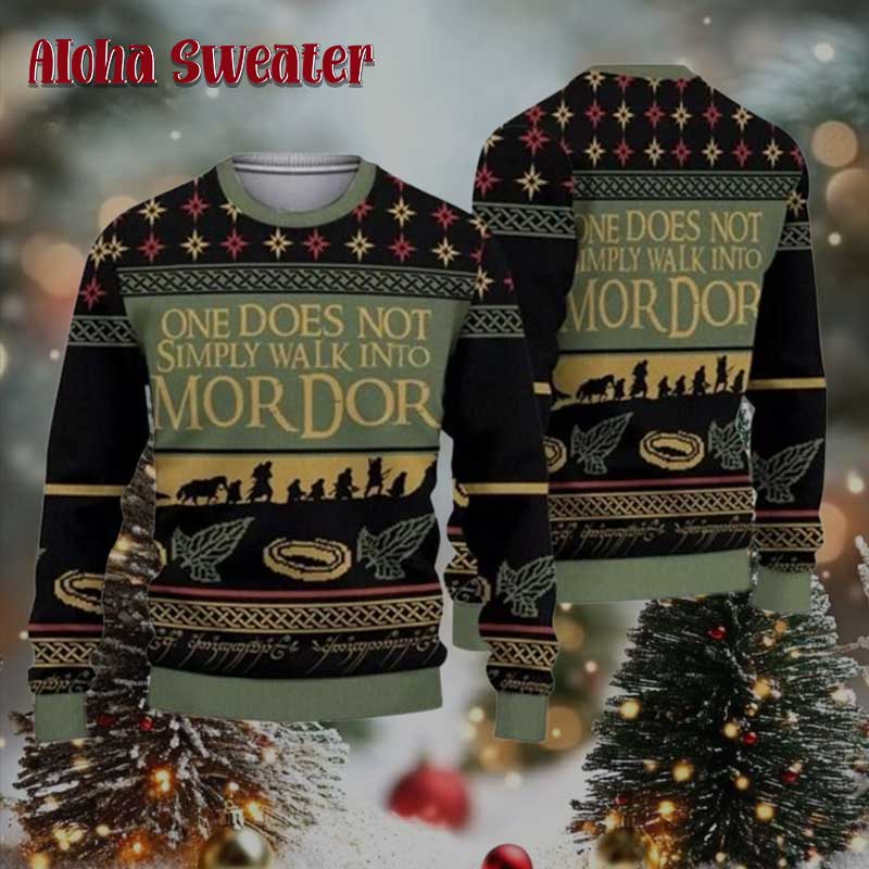 Walk Into Mordor Lord Of The Rings Ugly Christmas Sweater