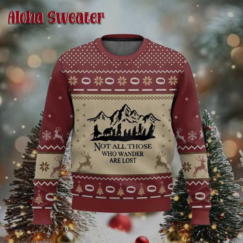 We’re Not Lost The Lord Of The Rings Ugly Christmas Sweater