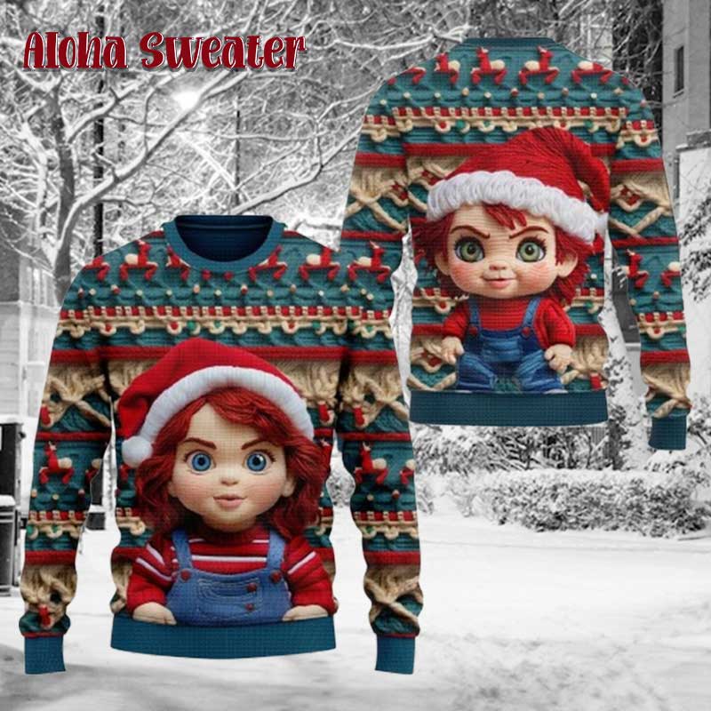 Ai Design Chucky Halloween Ugly Christmas Sweater