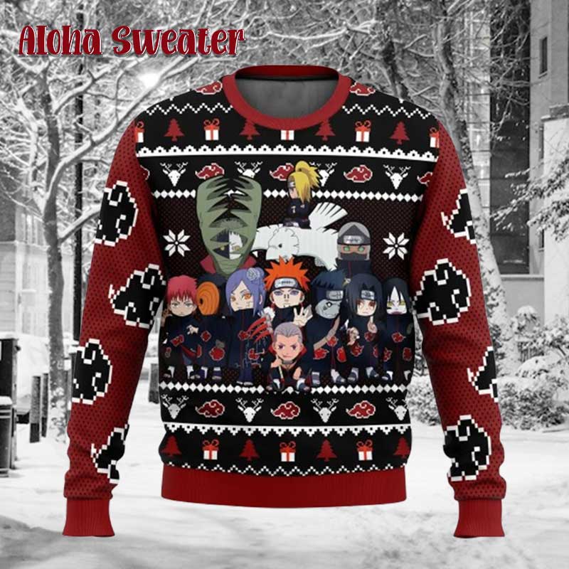 Chibi Akatsuki V2 Shippuden Naruto Ugly Christmas Sweater
