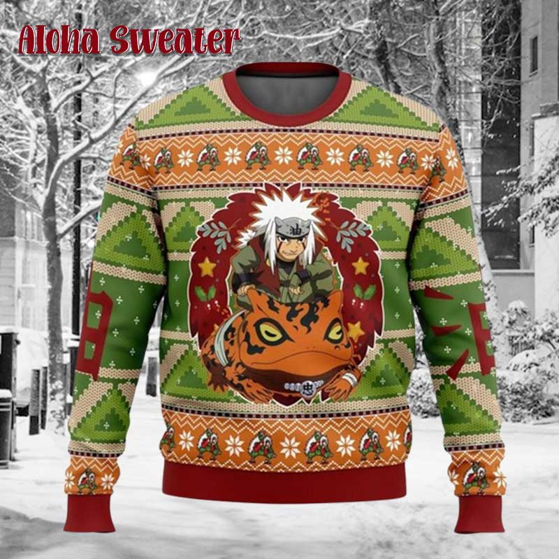 Chibi Jiraiya Naruto Anime Ugly Christmas Sweater