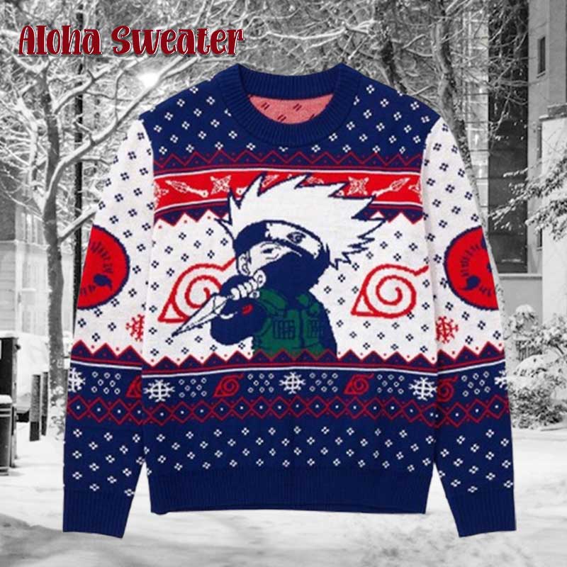 Chibi Naruto Shippuden Kakashi Ugly Christmas Sweater