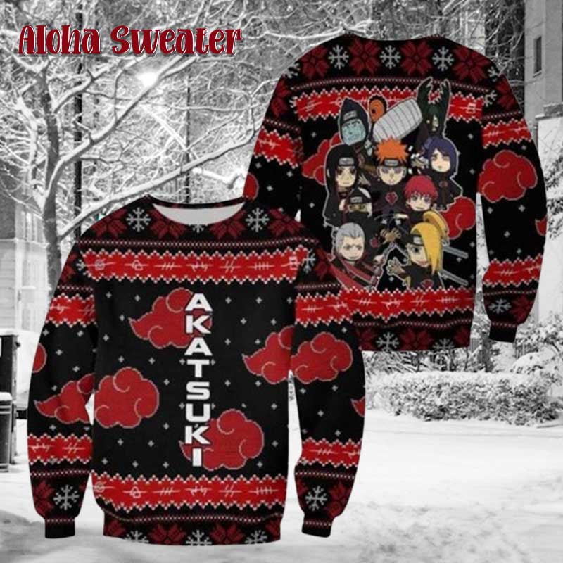 Chibi Team Akatsuki In Naruto Ugly Christmas Sweater