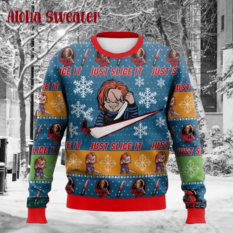 Chucky Just Slide It Ugly Christmas Sweater