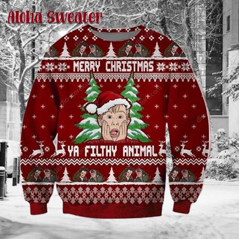 Fanart Kevin Home Alone You Filthy Animal Ugly Christmas Sweater