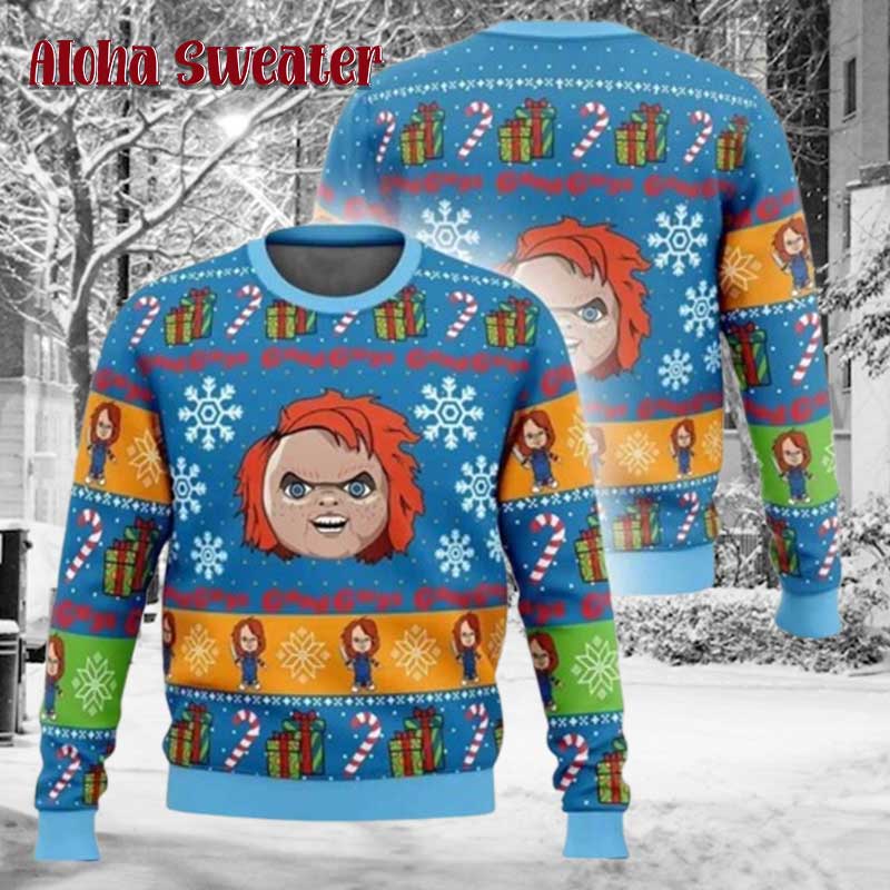 Fashion Chucky Graphic Ugly Christmas Sweater