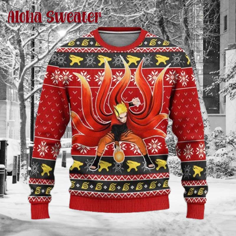 Fox Naruto Uzumaki Baryon Ugly Christmas Sweater