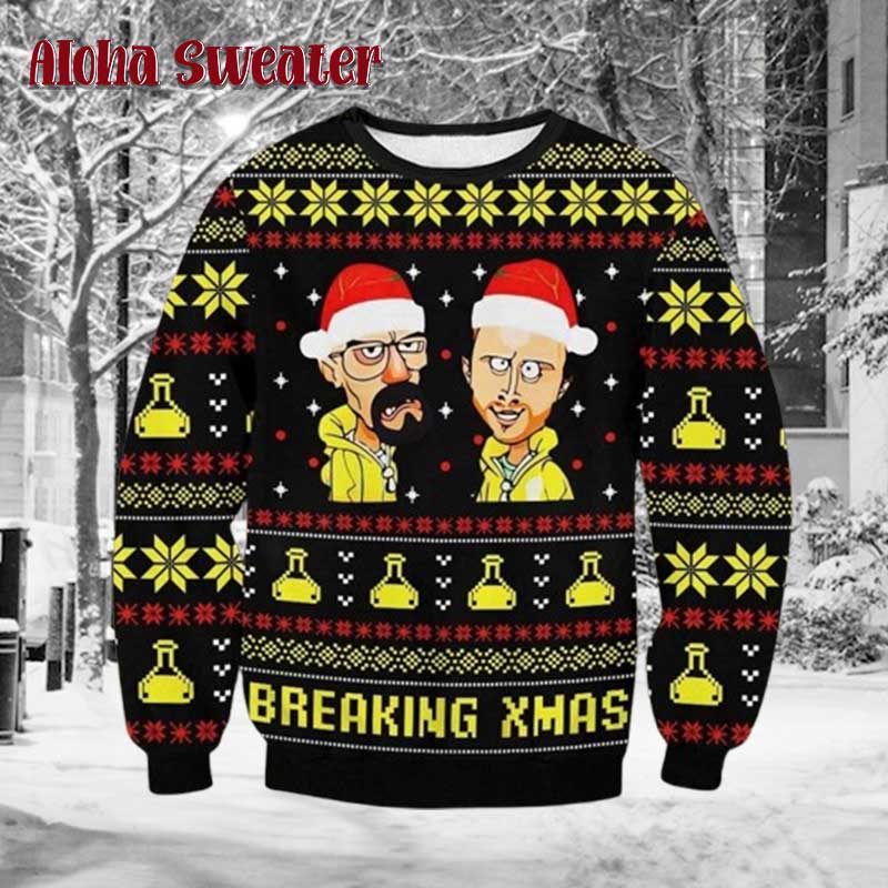 Funny Chibi Breaking Bad Xmas Ugly Christmas Sweater