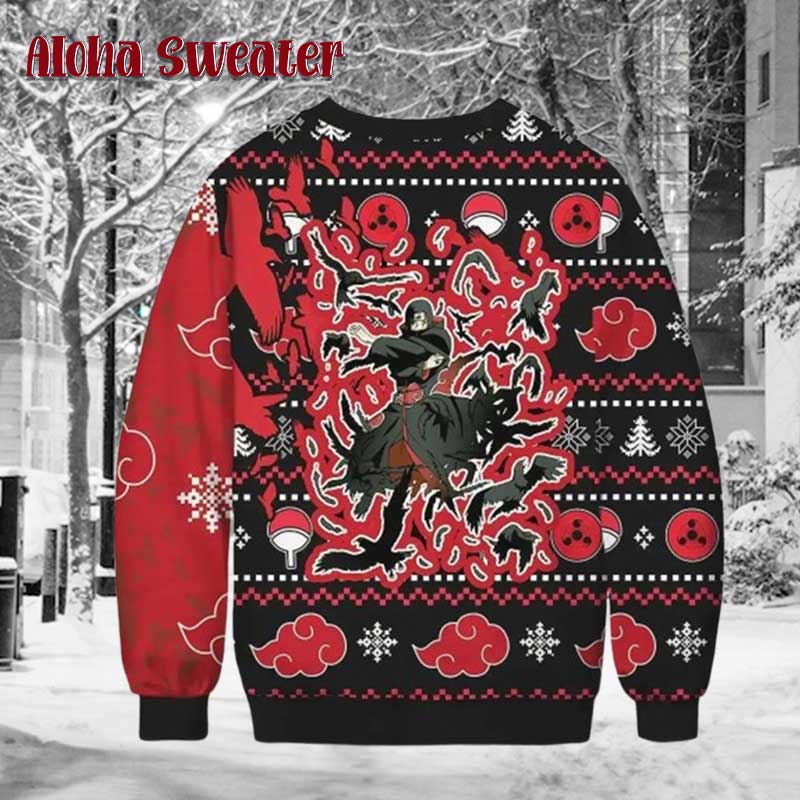 Funny Raven Itachi Naruto Ugly Christmas Sweater