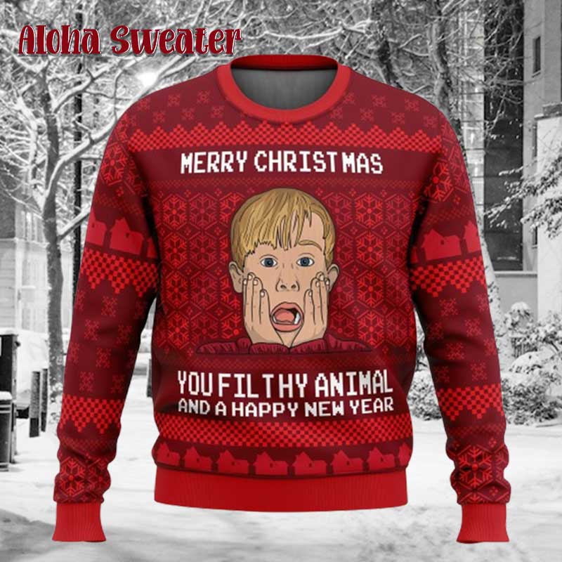 Funny Merry Christmas Home Alone Ugly Christmas Sweater