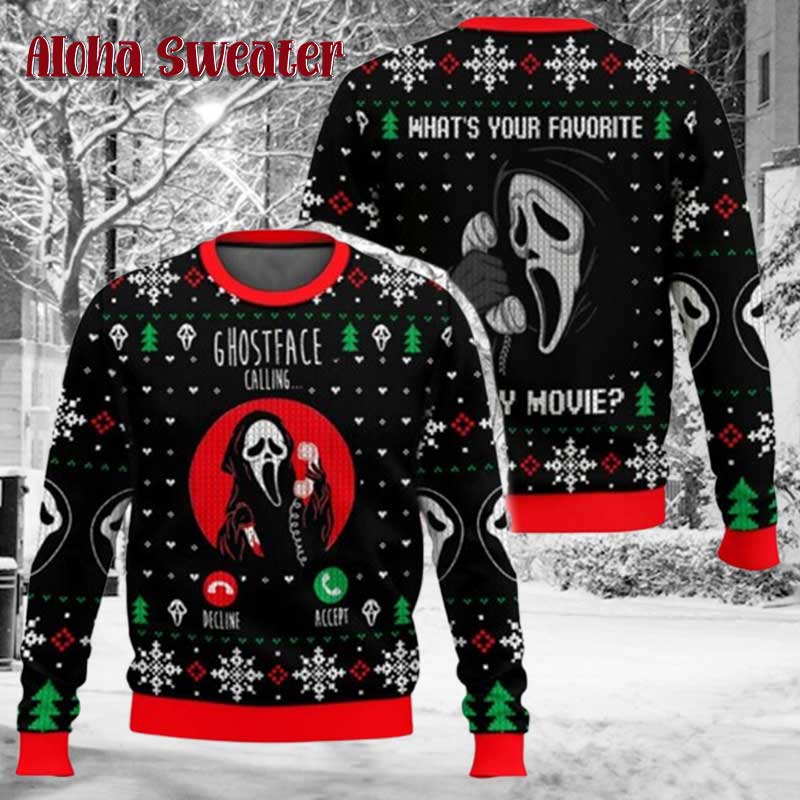 Ghostface Is Calling You Ugly Christmas Sweater