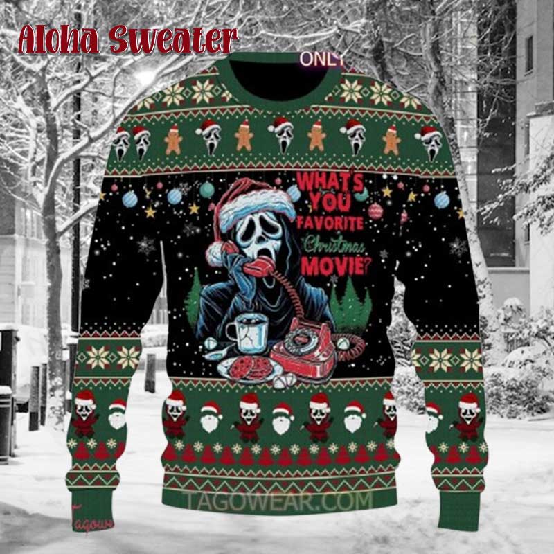 Ghostface Your Favorite Movie Ugly Christmas Sweater