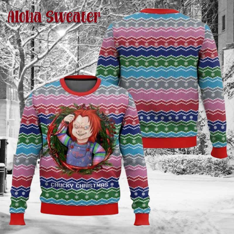 Give Me A Tip Chucky Ugly Christmas Sweater