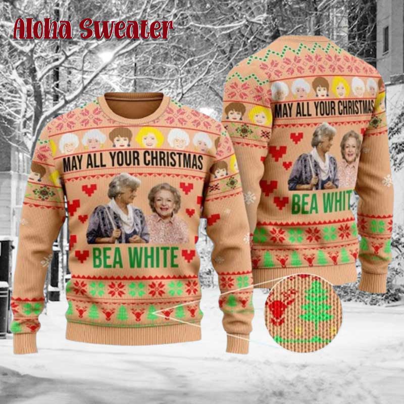 Golden Girls Bea White You Ugly Christmas Sweater