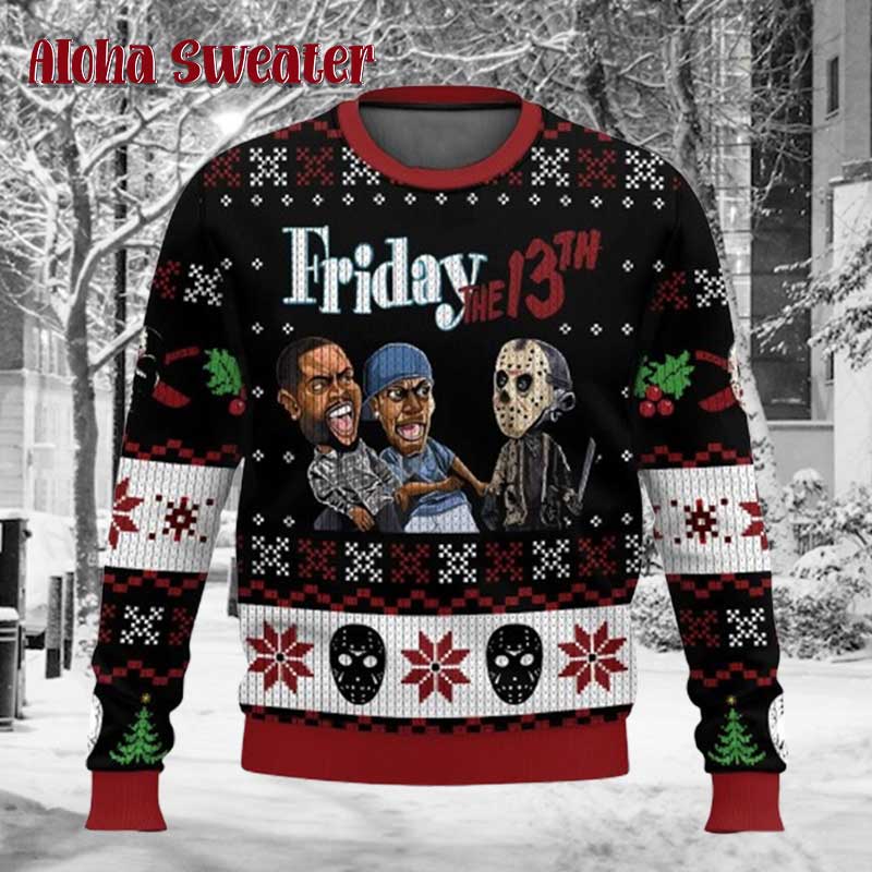 Halloween Movie 13th Jason Voorhees Ugly Christmas Sweater