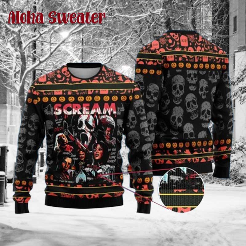 Halloween Scream Ghostface Ugly Christmas Sweater