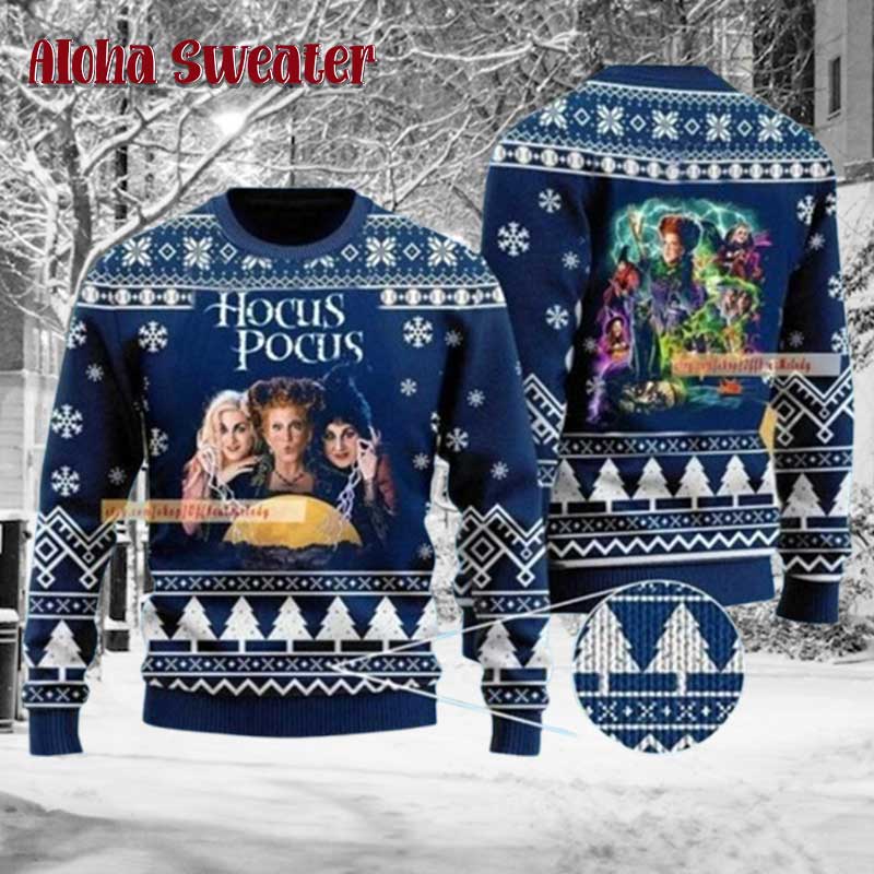 Halloween Witches Hocus Pocus Sanderson Sisters Ugly Christmas Sweater