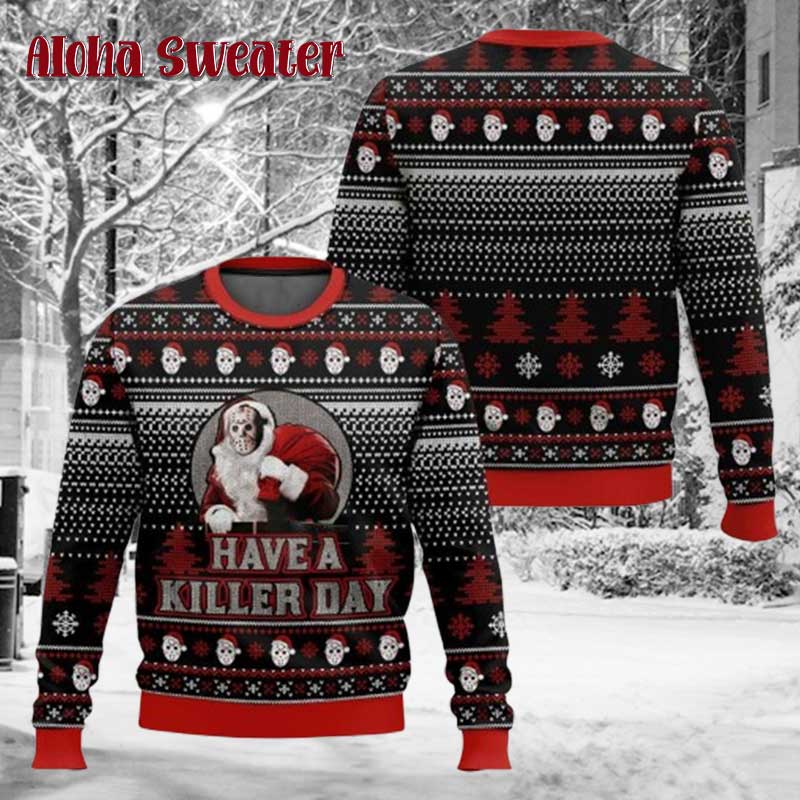 Have A Killer Day Jason Voorhees Ugly Christmas Sweater