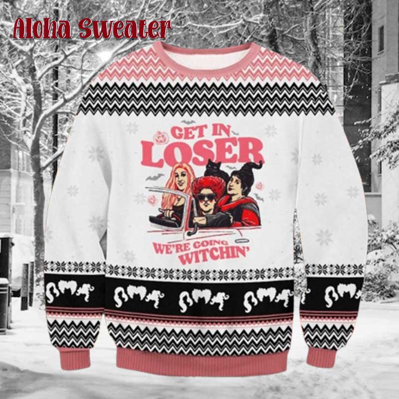 Hocus Pocus Get In Loser Loser Ugly Christmas Sweater