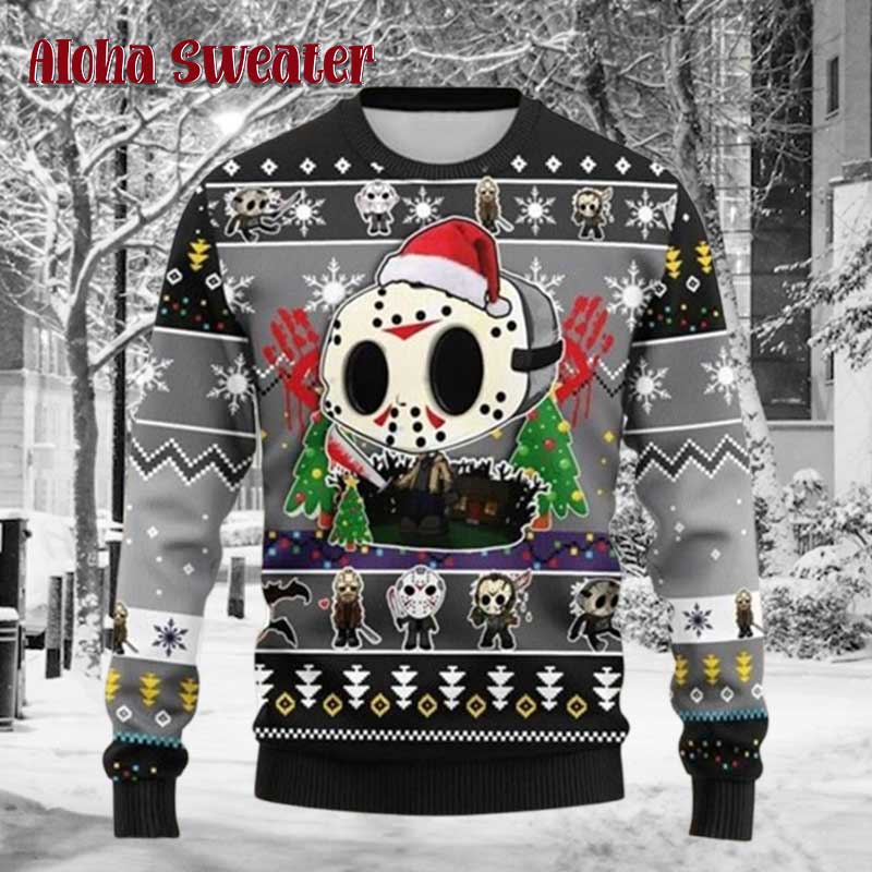 Jason Voorhees Chibi Santa Ugly Christmas Sweater