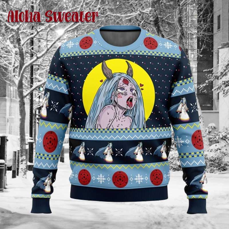 Kaguya Ōtsutsuki Ahegao Shippuden Naruto Ugly Christmas Sweater