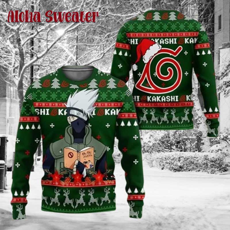 Kakashi Naruto Merry Xmas Ugly Christmas Sweater