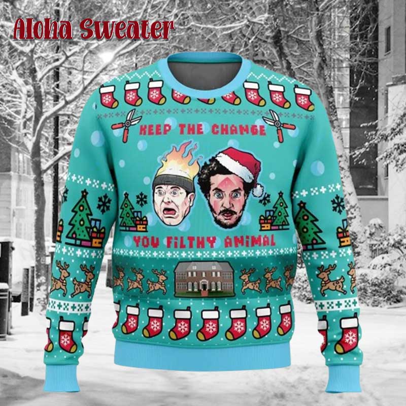 Keep The Change Home Alone Ugly Christmas Sweater
