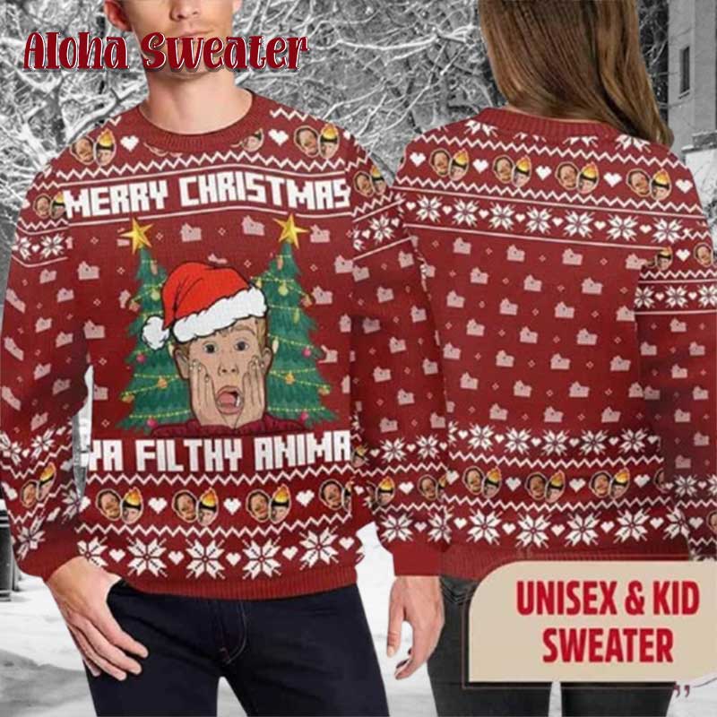 Kevin Home Alone Merry Christmas Ugly Christmas Sweater