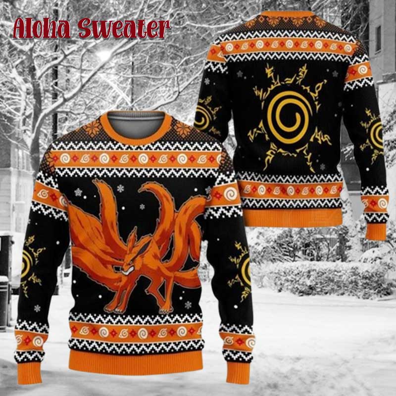 Kurama Nine Tails Naruto Ugly Christmas Sweater
