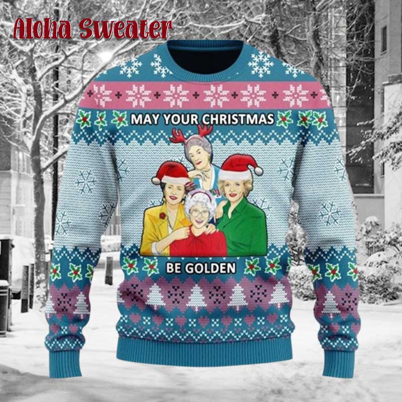 May Your Christmas Be Golden Girls Ugly Christmas Sweater