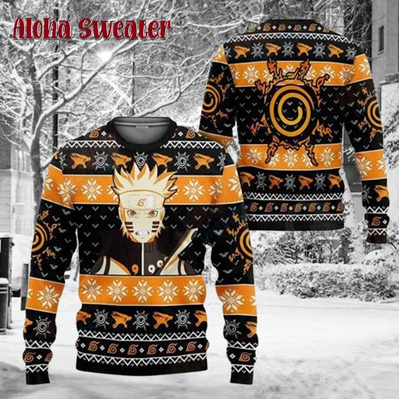 Naruto Kyubi Mode Anime Ugly Christmas Sweater