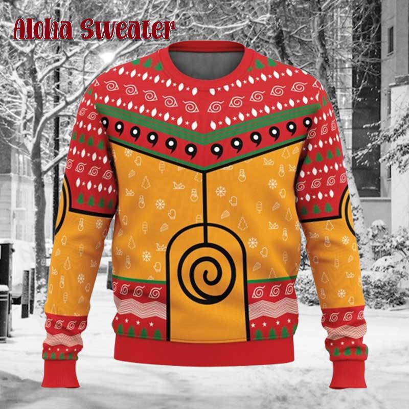 Nine Tails Chakra Mode Shippuden Naruto Ugly Christmas Sweater