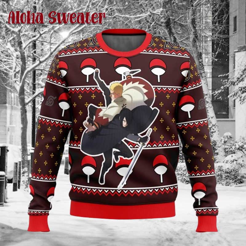 Red Xmas Naruto Shippuden Ugly Christmas Sweater