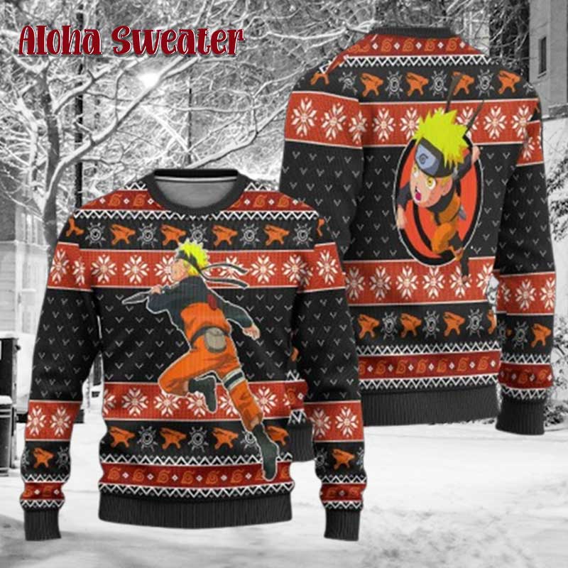Retro Naruto Uzumaki Anime Ugly Christmas Sweater