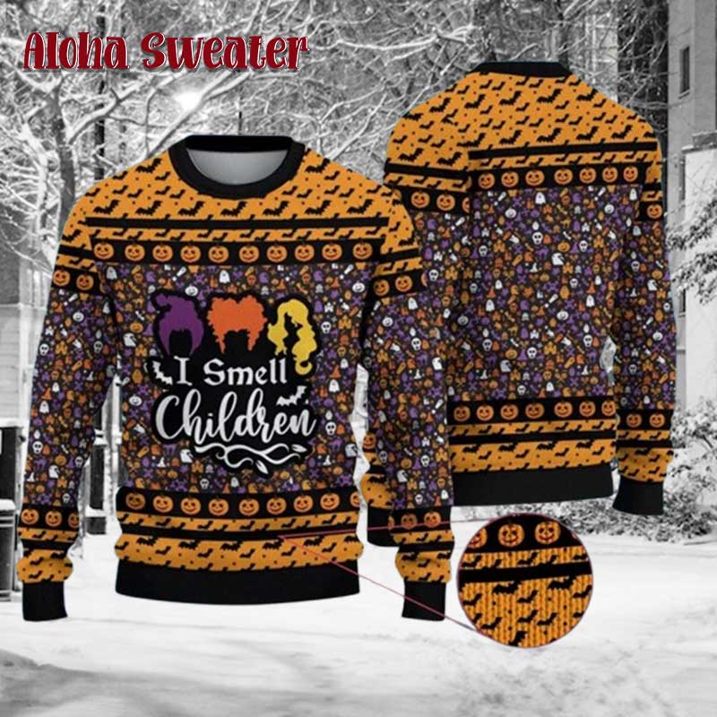 Sanderson Sisters I Smell Hocus Pocus Ugly Christmas Sweater