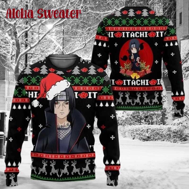 Santa Itachi Funny Anime Naruto Ugly Christmas Sweater