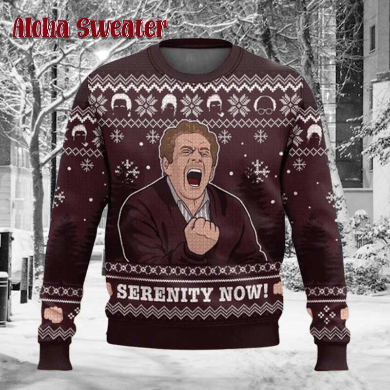 Serenity Now Seinfeld Ugly Christmas Sweater