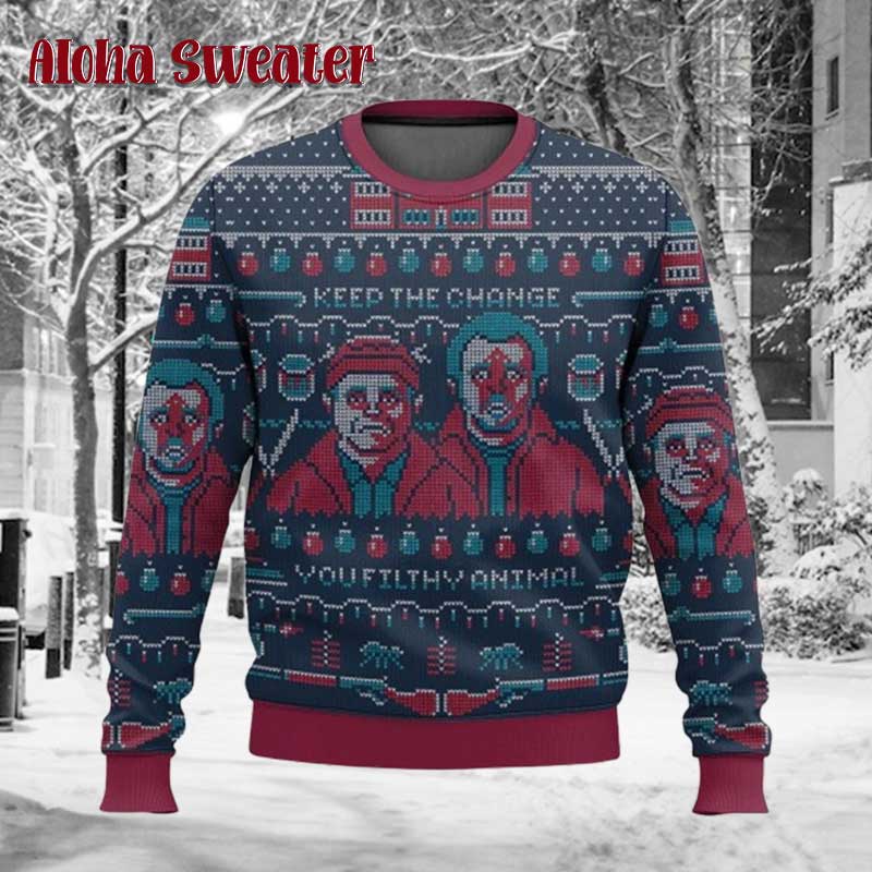 The Wet Bandits Pixel Art Home Alone Ugly Christmas Sweater