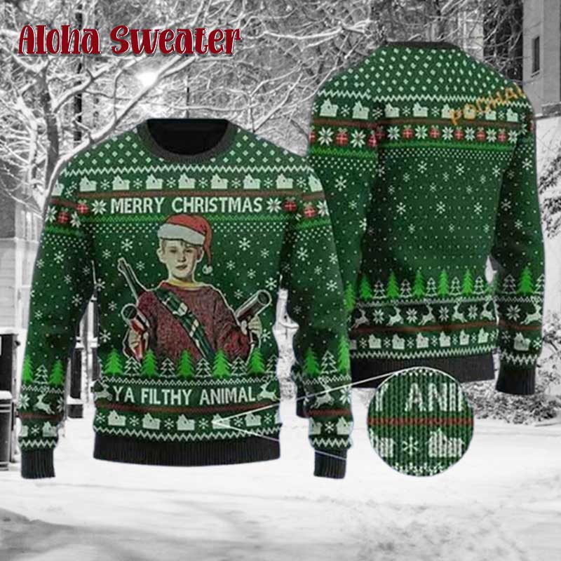 Ya Filthy Animal Home Alone Ugly Christmas Sweater
