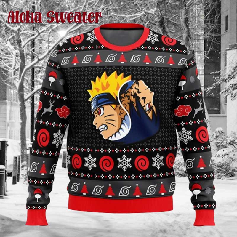 Yin Yang Shippuden Sasuke Naruto Ugly Christmas Sweater