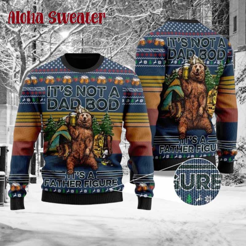 2025 Bear Drink Beer Camping Ugly Christmas Sweater