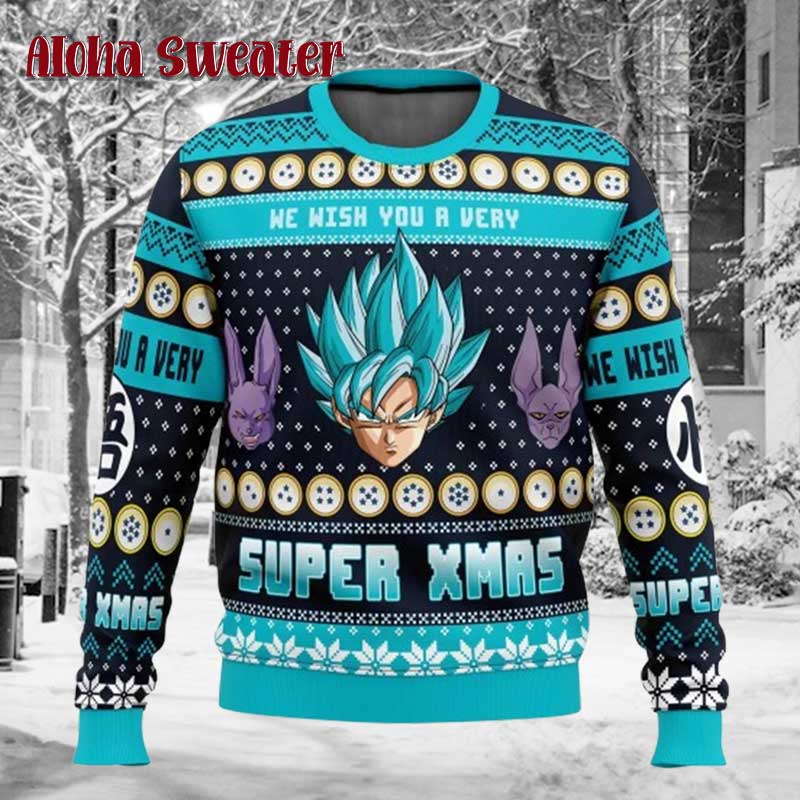 A Very Saiyan Christmas Dragon Ball Z Ugly Christmas Sweater
